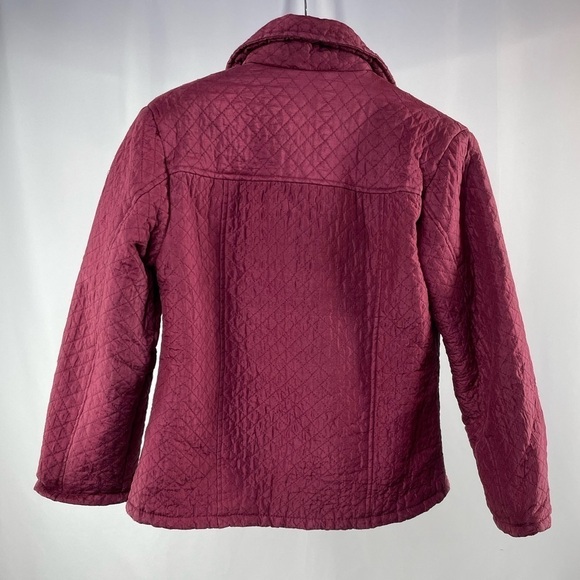 Vintage Selene Sport Silk Diamond Quilted Jacket in Wine Size Large - Picture 3 of 4